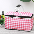 2021 hot selling Collapsible cooler market tote Aluminum handle storage shopping picnic basket